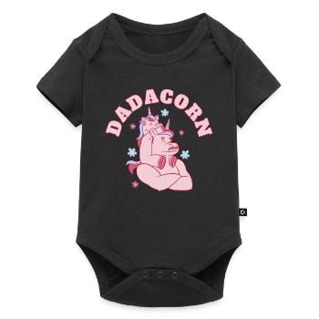 Dadacorn Fête des pères Dadicorn Daddycorn Licorne Papa - Body à manches courtes Premium Bébé - noir - Devant