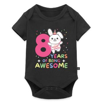 Hase zum 8. Geburtstag Kinder acht Jahre alt - Baby Premium Kurzarmbody - Schwarz - Vorne