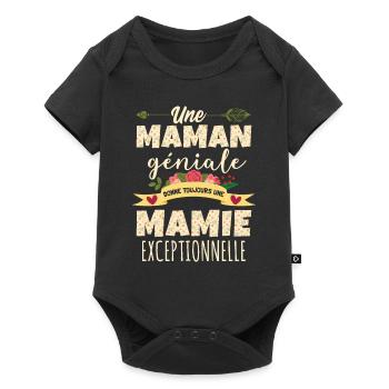 Une Maman Géniale Donne Toujours Une Mamie - Body à manches courtes Premium Bébé - noir - Devant