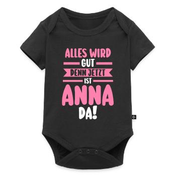 Anna - Baby Premium Kurzarmbody - Schwarz - Vorne