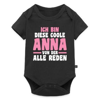 Anna - Baby Premium Kurzarmbody - Schwarz - Vorne