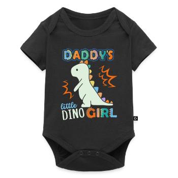 Dinosaur Daddy's Little Dino-Girl, saying - Baby Premium short-sleeve bodysuit - black - Front