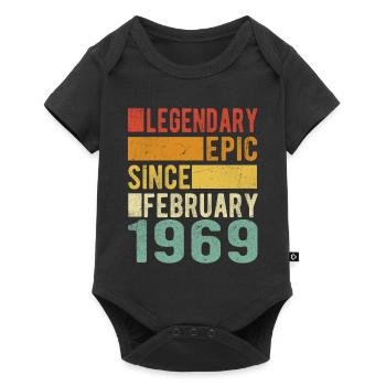 Geburtstag Februar 1969 Legendär Episch - Baby Premium Kurzarmbody - Schwarz - Vorne