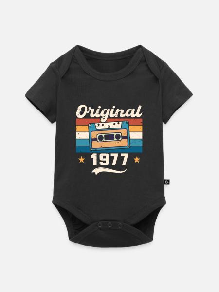 Geboren Geschenk Original 1977 Geschenkidee 1977 - Baby Premium Kurzarmbody - Schwarz