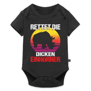 Save The Chubby Unicorns - Baby Premium Kurzarmbody - Schwarz - Vorne