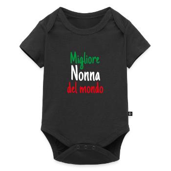 Migliore Nonna Del Monde Beste Großmutter - Baby Premium Kurzarmbody - Schwarz - Vorne