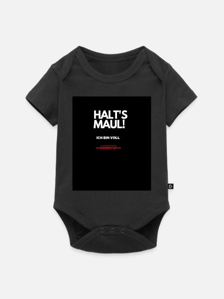 halt - Baby Premium Kurzarmbody - Schwarz
