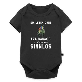 Ara Papagei I Südamerika Exotischer Vogel für - Baby Premium Kurzarmbody - Schwarz - Vorne