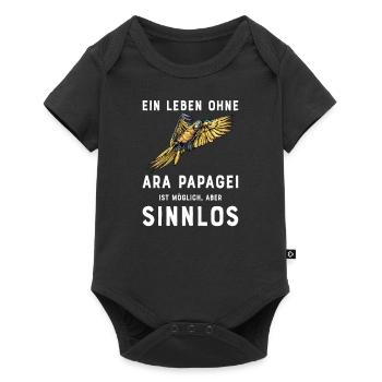 Ara Papagei I Südamerika Exotischer Vogel für - Baby Premium Kurzarmbody - Schwarz - Vorne