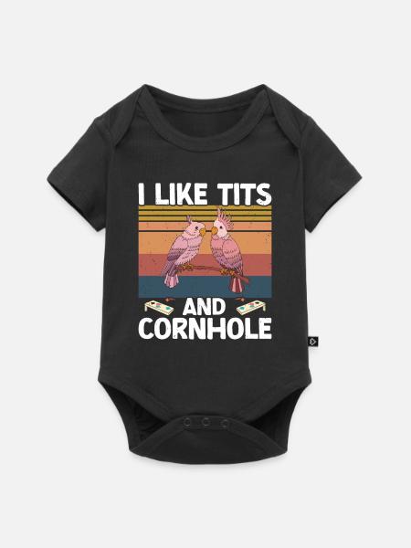 Cornhole - Baby Premium Kurzarmbody - Schwarz