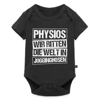 Physios Wir Retten Die Welt In Jogginghosen Physio - Baby Premium Kurzarmbody - Schwarz - Vorne