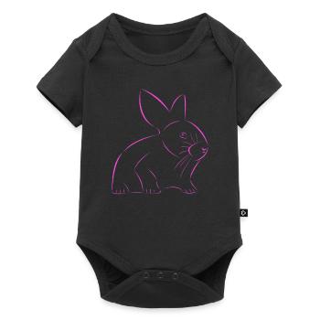 Lapin dessiné - Body à manches courtes Premium Bébé - noir - Devant