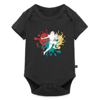 American Football - Baby Premium Kurzarmbody - Schwarz - Vorne