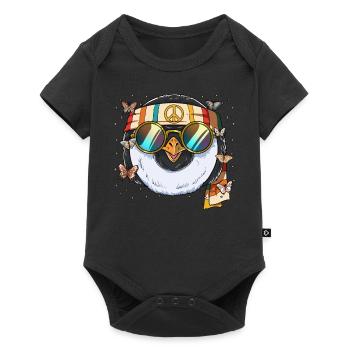 60s 70s Costume Groovy Hippie - Baby Premium short-sleeve bodysuit - black - Front