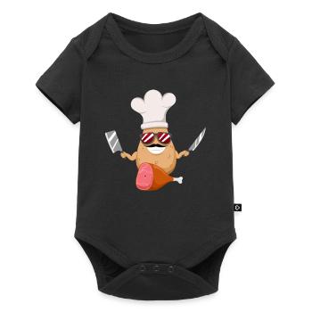 Potatoe Budger Funny Vegetable Hobby Chef - Baby Premium short-sleeve bodysuit - black - Front