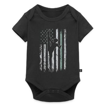 Akrobatik Retro USA Flagge Turnen 4th of July - Baby Premium Kurzarmbody - Schwarz - Vorne