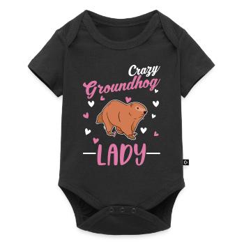 Marmotte folle Femme Crazy Groundhog dame - Body à manches courtes Premium Bébé - noir - Devant