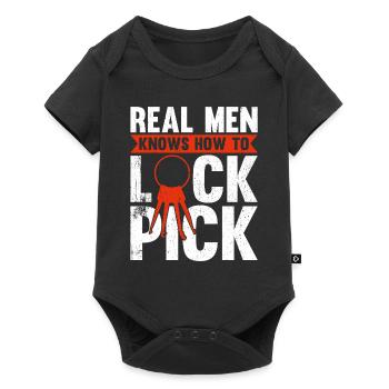 Real Men Knows How To Lock Pick - Baby Premium short-sleeve bodysuit - black - Front