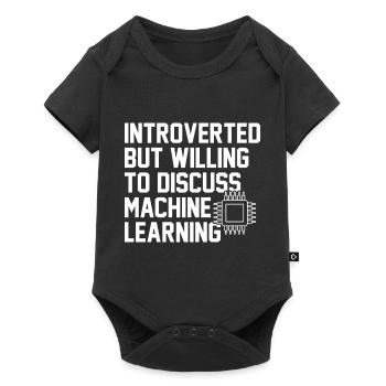 Introverti mais prêt à discuter de l’apprentissage automatique - Body à manches courtes Premium Bébé - noir - Devant