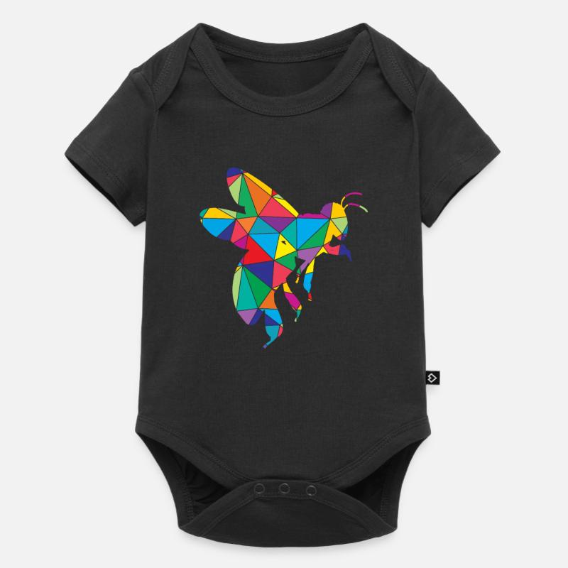 Faible Poly Bee Géométrie Polygone Abeille - Body à manches courtes Premium Bébé - noir