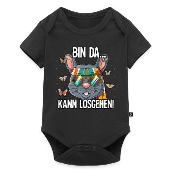 Bin Da Kann Losgehen Hippie Goa Rave - Baby Premium Kurzarmbody - Schwarz - Vorne