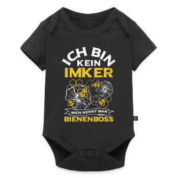 Imker Bienen Fan Bienenboss Hobbyimker Bienenzücht - Baby Premium Kurzarmbody - Schwarz - Vorne