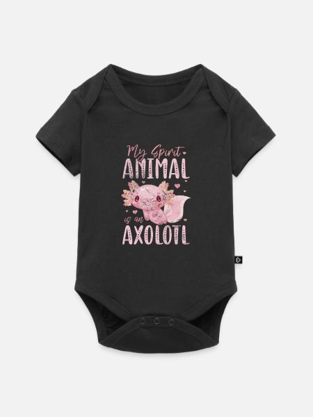 Axolotl Wassertier Wasser Geschenk - Baby Premium Kurzarmbody - Schwarz