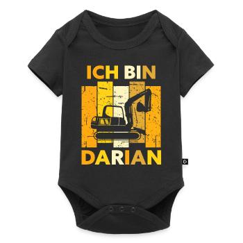 Darian Geschenk Name Namensschild Geburtstag - Baby Premium Kurzarmbody - Schwarz - Vorne