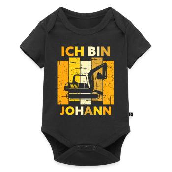 Johann Geschenk Name Namensschild Geburtstag - Baby Premium Kurzarmbody - Schwarz - Vorne