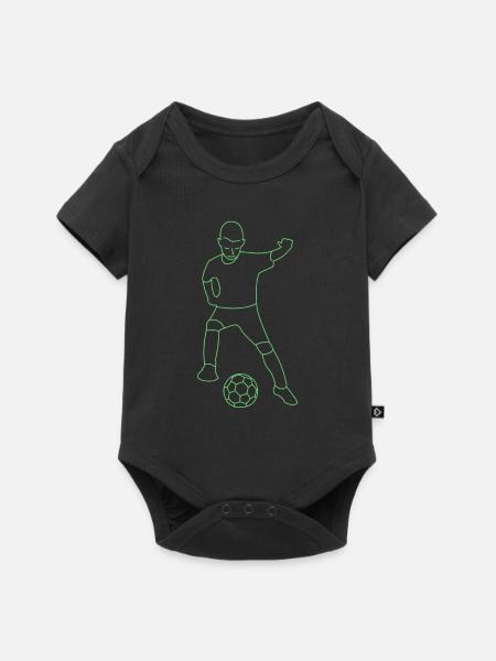 Fußball Junge gezeichnet - Baby Premium Kurzarmbody - Schwarz