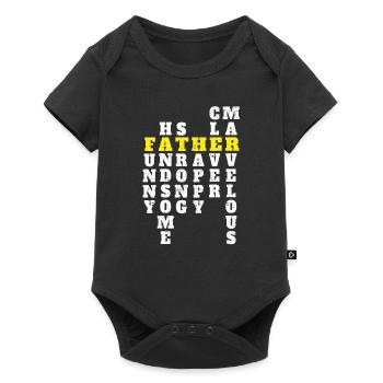 Père drôle beau fort heureux intelligent - Body à manches courtes Premium Bébé - noir - Devant