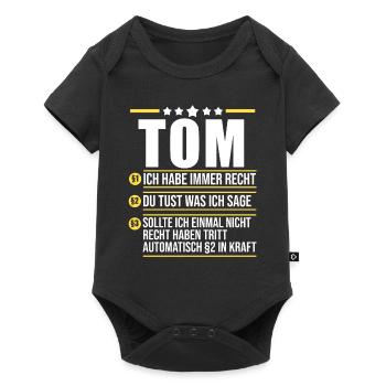 Tom - Baby Premium Kurzarmbody - Schwarz - Vorne