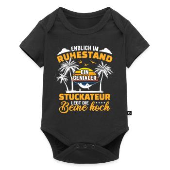 Ruhestand Lustig für Stuckateur Rentner Abschied - Baby Premium Kurzarmbody - Schwarz - Vorne