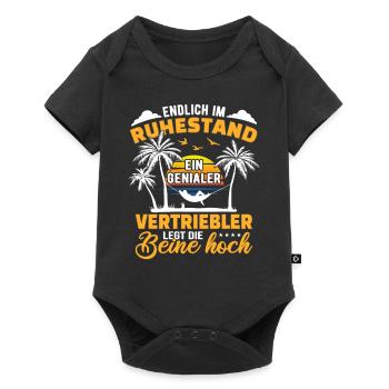 Ruhestand Lustig für Vertriebler Rentner Abschied - Baby Premium Kurzarmbody - Schwarz - Vorne