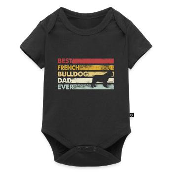 Meilleur père de tous les temps - Bouledogue français - Body à manches courtes Premium Bébé - noir - Devant