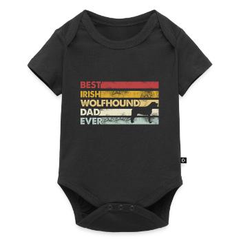 Bester Vater Aller Zeiten - Irish Wolfhound - Baby Premium Kurzarmbody - Schwarz - Vorne