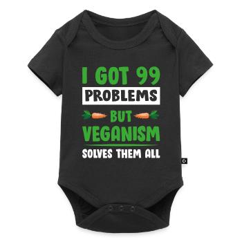 99 vegane Probleme - Baby Premium Kurzarmbody - Schwarz - Vorne