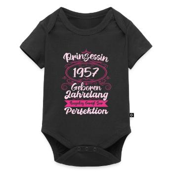 Prinzessin seit 1957 Geburtstag 1957 - Baby Premium Kurzarmbody - Schwarz - Vorne