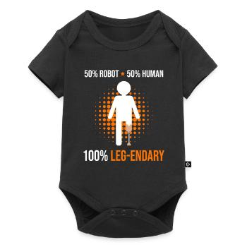 Conception de jambe bionique pour prothèses de jambe - Body à manches courtes Premium Bébé - noir - Devant