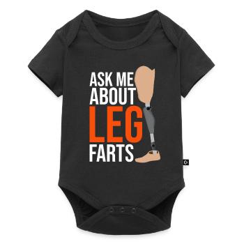 Artificial leg design for leg prostheses - Baby Premium short-sleeve bodysuit - black - Front