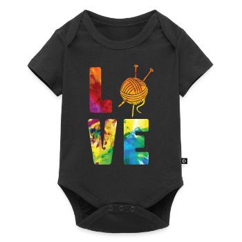 Tricoter Tricoter Aquarelle Amour - Body à manches courtes Premium Bébé - noir - Devant