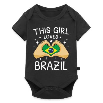 Drapeau Brésil Drapeau brésilien Amérique du Sud - Body à manches courtes Premium Bébé - noir - Devant