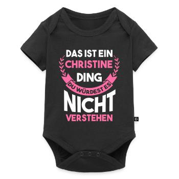 Christine - Baby Premium Kurzarmbody - Schwarz - Vorne