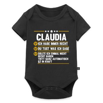 Claudia - Baby Premium Kurzarmbody - Schwarz - Vorne