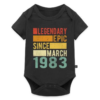 Birthday March 1983 Legendary Epic - Baby Premium short-sleeve bodysuit - black - Front