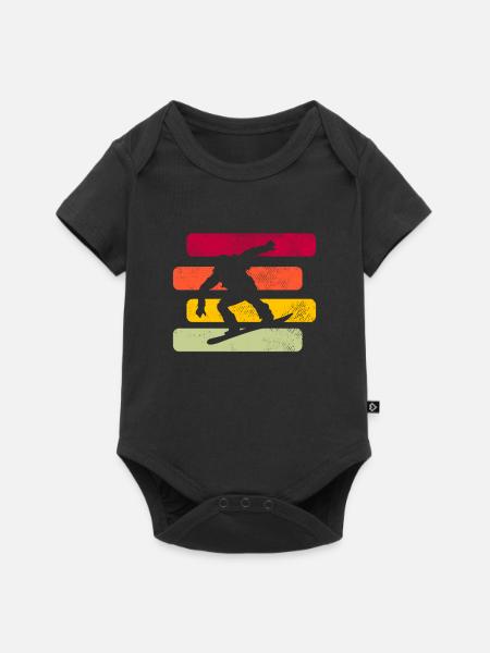Snowboard Retro - Baby Premium Kurzarmbody - Schwarz