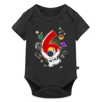 Astronaut 6 Years Space Rocket 6th Birthday - Baby Premium short-sleeve bodysuit - black - Front