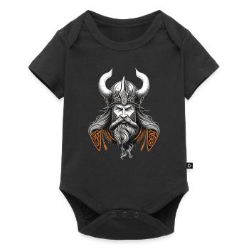 Walhalla Wikinger Odin Kopf - Mythische nordische - Baby Premium Kurzarmbody - Schwarz - Vorne