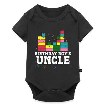 Oncle du garçon d’anniversaire blocs de construction - Body à manches courtes Premium Bébé - noir - Devant