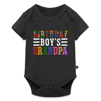 Birthday Boy Grandpa Building Blocks - Baby Premium short-sleeve bodysuit - black - Front